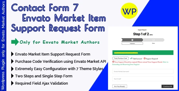 CF7 Envato Market Item Support Request Form – Contact Form 7 Form With Purchase Code Verification